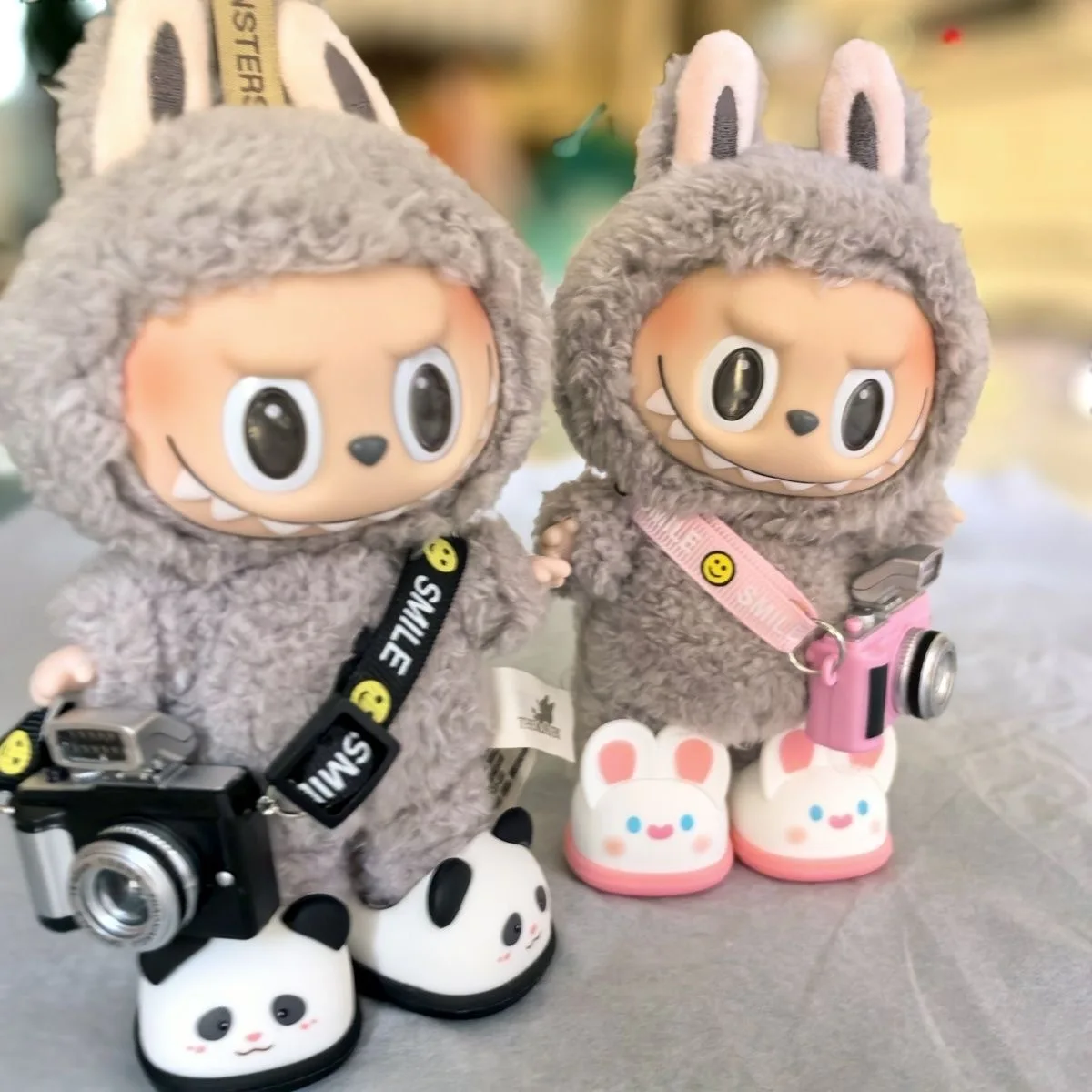 15-20cm Labubu Slippers Cotton Doll DIY Casual Sandals Doll Cute Accessories Decoration Cartoon Animal Toys In Stock