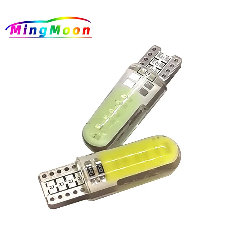 

500Pcs wholesale T10 COB 12 Chips 80MA silicone 194 W5W Silicone case Car Auto Parking light Car styling Pink Ice blue 12V