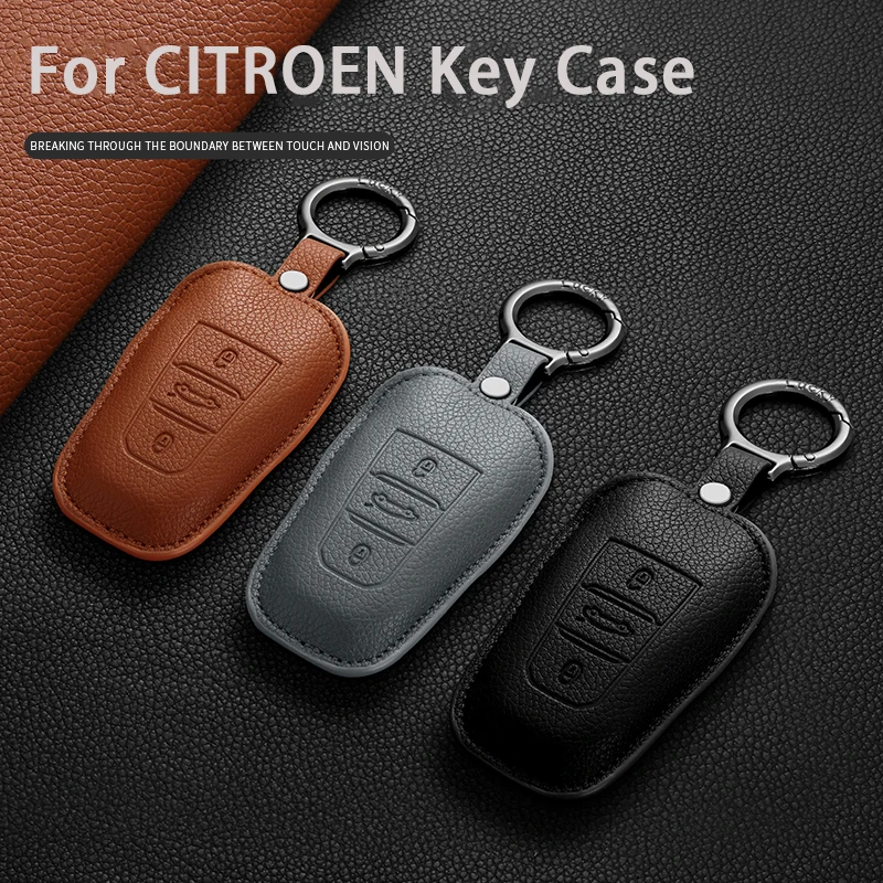 Premium Leather Car Remote Key Case - Anti-Scratch Durable Protective Cover