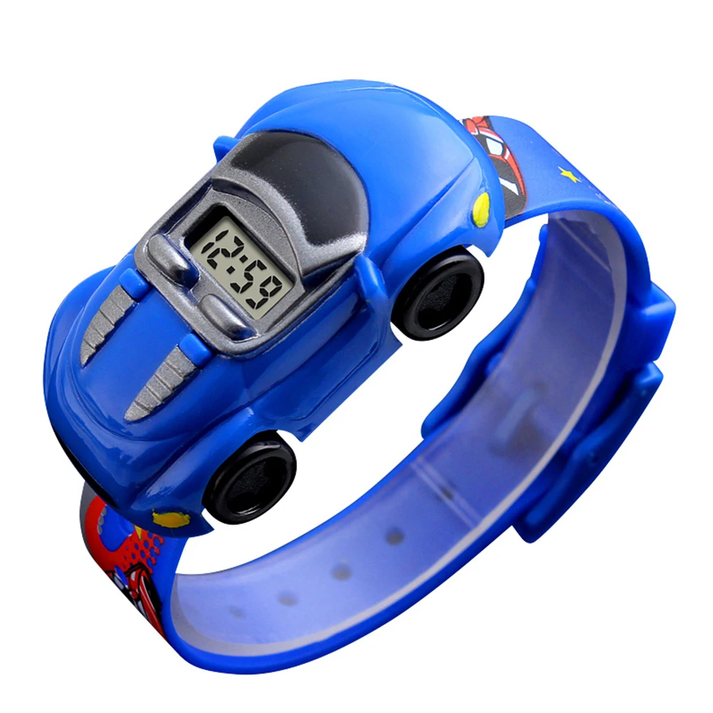 Cartoon Car Children Watch Toy for Boy Baby Fashion Electronic Watches Innovative Car Shape Toy Watch Kids Xmas Gift 2