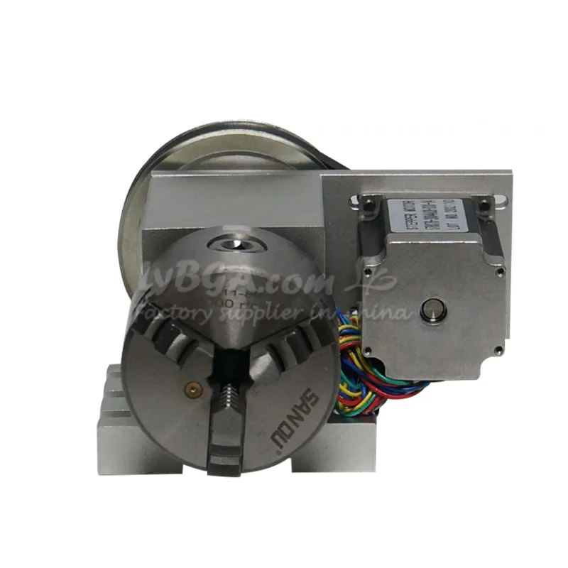 K5M-6-80A CNC 로터리 A-축(척 포함) 80mm 3/4 죠 인덱싱 헤드(CNC 라우터 밀링머신용) 57mm Nema23 모터 6:1