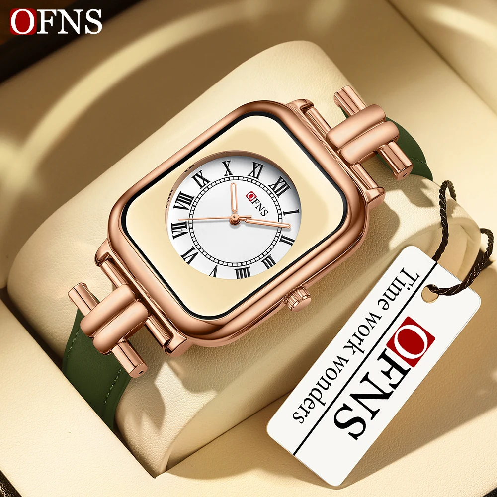 SANDA 2023 New Couple Watch 30M Waterproof Casual Fashion Quartz Watches Wear Resistant Leather Strap Square Dial Design Reloj