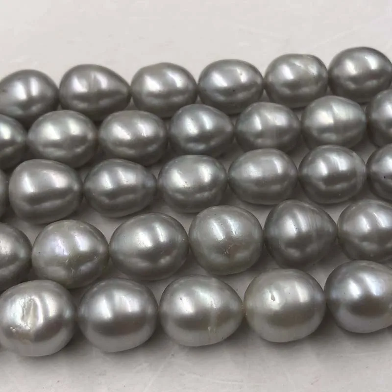 ELEISPL Wholesale 5 Strands Gray Freshwater Cultured Pearls 8-9mm Loose Rice Shape Beads Full Hole  #22000458