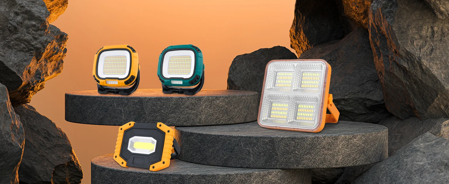Description Picture 6 of item1PC/2PCS 120W Portable Led Spotlight Super Bright Led Work Light USB Solar Rechargeable for Outdoor Camping Lamp Led Flashlight