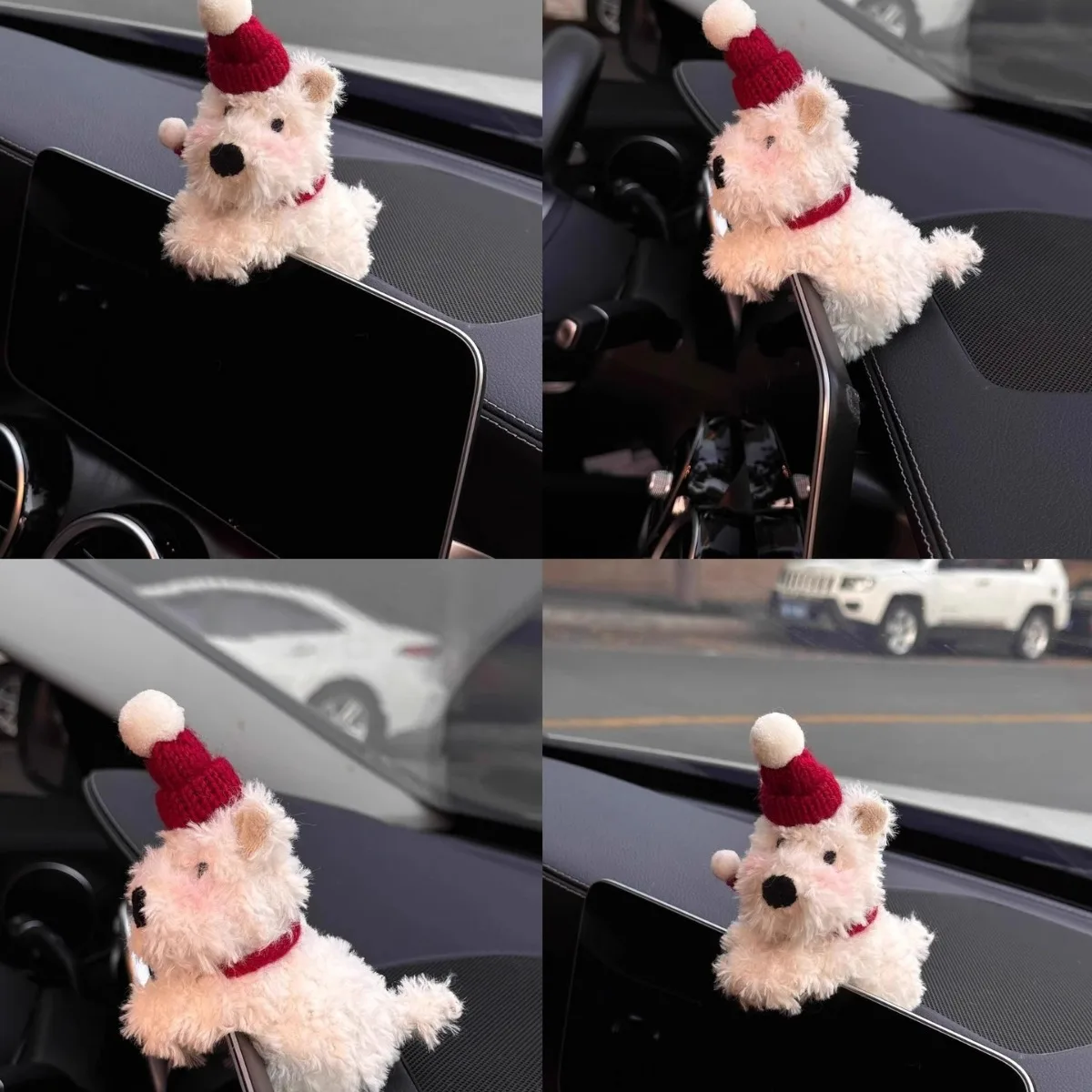 강아지 봉제 인형 클러치 장식, 자동차 와이퍼 회전 신호 스위치 장식, 카와이 개 자동차 와이퍼 인형 자동차 인테리어 액세서리