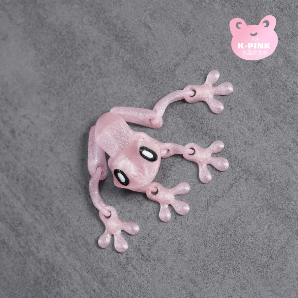 磁気関節カエル彫刻 3D プリント動物モデル 可動脚付き ミニチュア