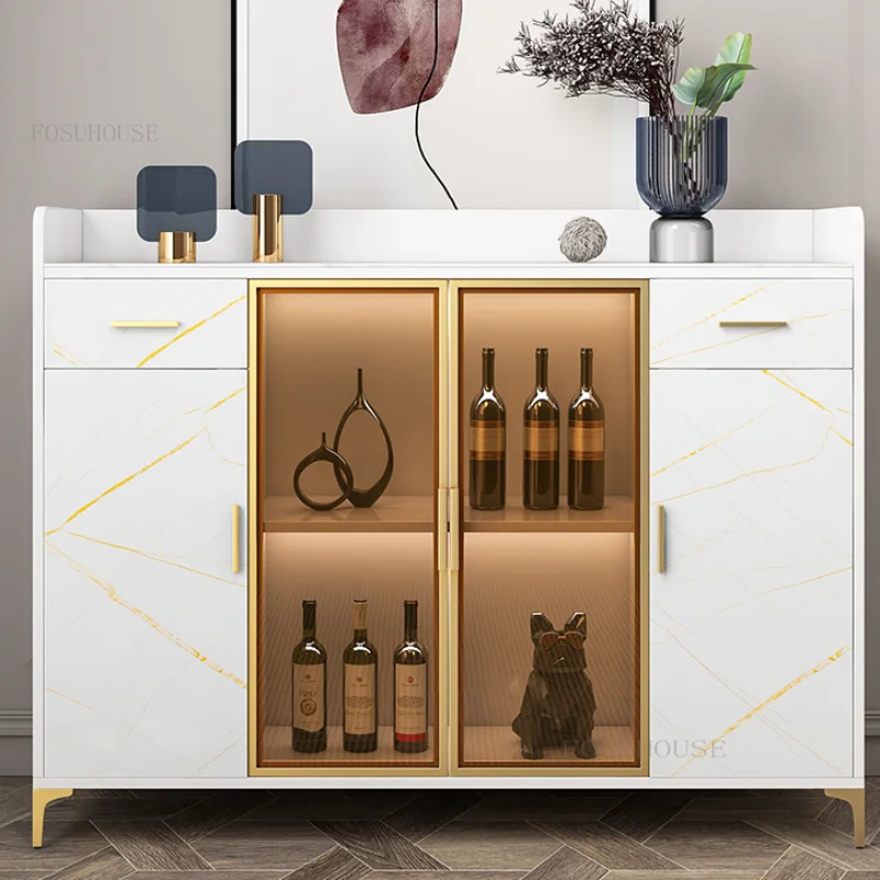 Modern Simple Dining Room Kitchen Cabinets Light Luxury Household Storage Locker Dustproof Coffee Shop Cupboard with Drawer G
