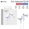Original Wired Earphones For iPhone 16 15 14 13 12 11 Pro Max 7 8Plus X XR XS In-Ear Earbud For Lightning USB C 3.5mm Earbuds 1