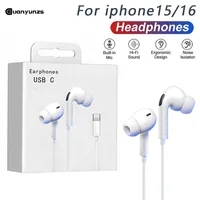 Original Wired Earphones For iPhone 16 15 14 13 12 11 Pro Max 7 8Plus X XR XS In-Ear Earbud For Lightning USB C 3.5mm Earbuds 1
