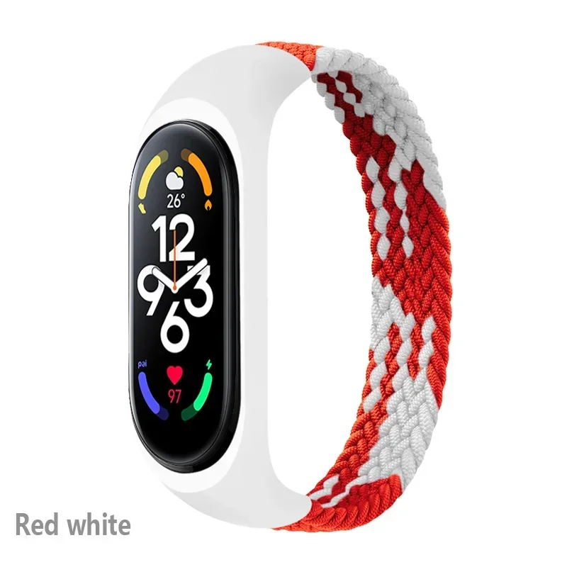 Nylon Braided Solo Loop Strap Bracelet for Fitness Tracker Wristbands