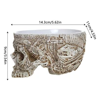 Halloween Skull Flower Pot Gothic Skeleton Planter Container Organizer Suitable for Home Garden Decor 3