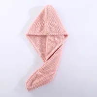 Fast Absorption Hair Drying Turban Hat Pineapple Coral Fleece Long Hair Drying Hat Towel 25x65cm 2