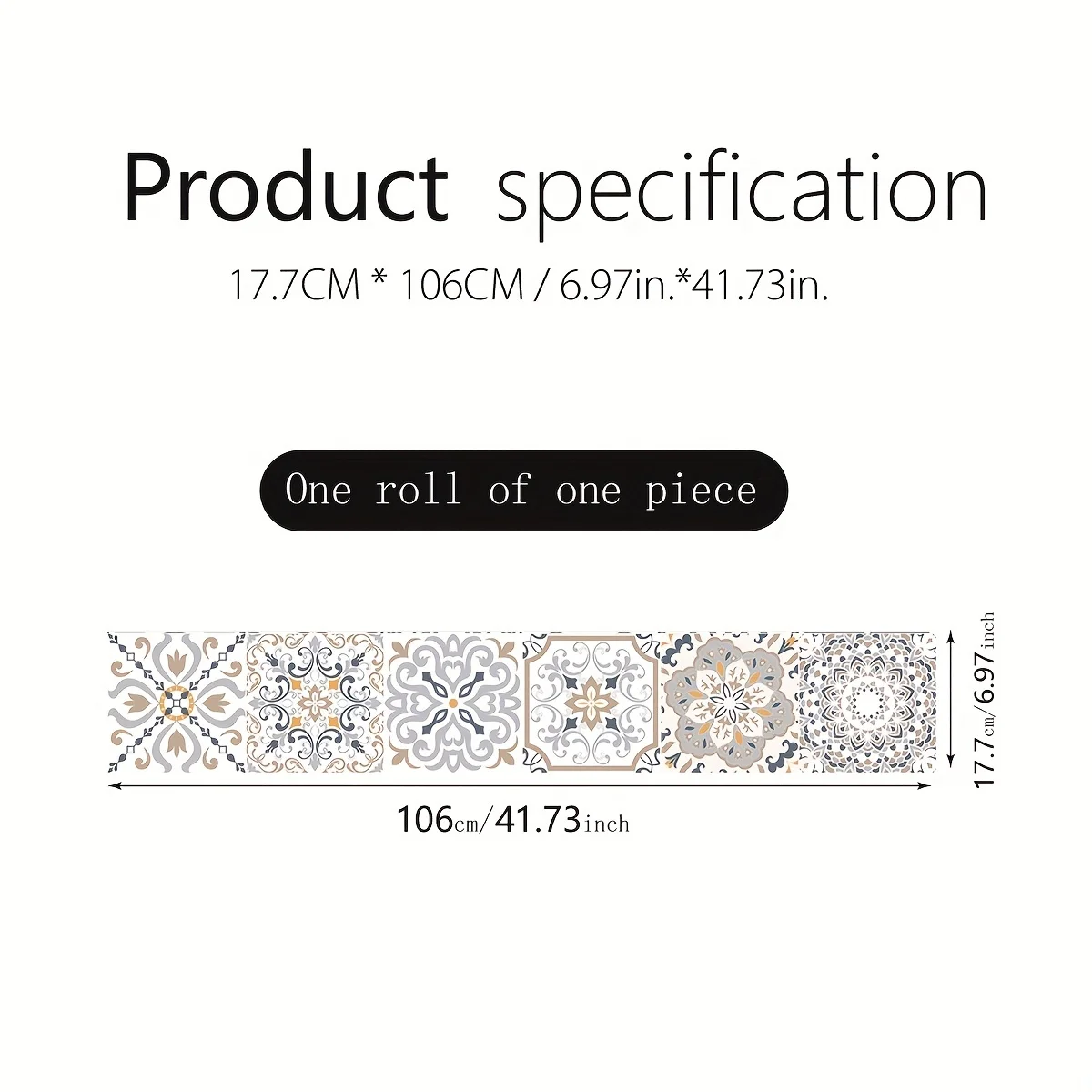 1 volume bohemian print staircase stickers self-adhesive waterproof home decor wallpaper living room bedroom study removable thi