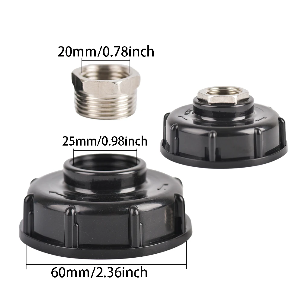 IBC Tank Tap Adapter S60x6 Coarse Thread to 1/2" & 3/4" Male Female Stainless Steel Spout for Water Storage Containers