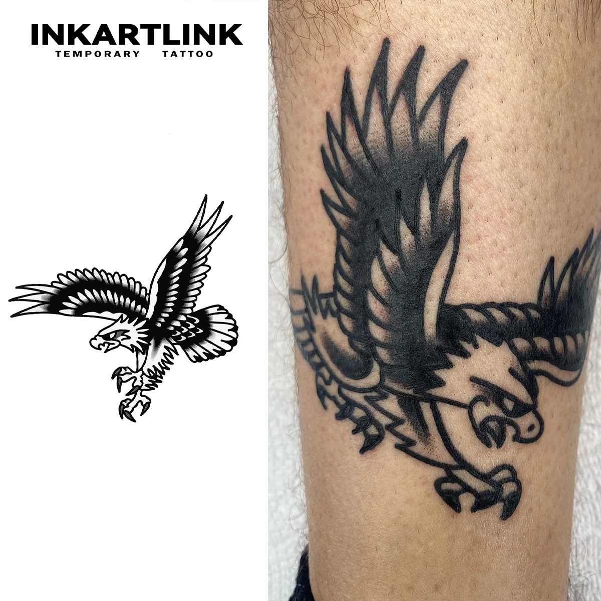Autocollant de tatouage temporaire Eagle, faux tatouage semi-permanent,  réservation étanche, dure jusqu'à 15 jours - AliExpress, image size:1200x1200