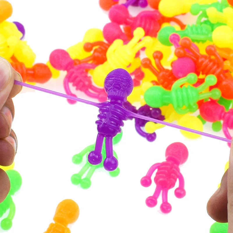 Soft Rubber Small Skeleton Zombie Model Doll Toy TPR Funny Sticky Wall Climbing Men Toys For Children Halloween Toy 10pcs