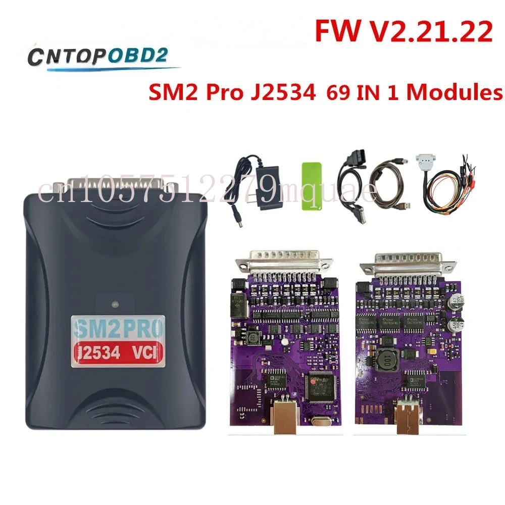 

Newest SM2 PRO J2534 VCI 69IN1 Modules V1.21 ECU Programmer Read&Write EEPROM FLASH BENCH Tool OBD2 Update 12V/24V