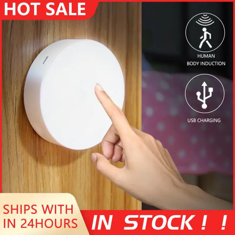 

Motion Sensor Energy-saving Intelligent Cabinet Light Led Night Light Wall Lamp Home Bedroom Usb Rechargeable