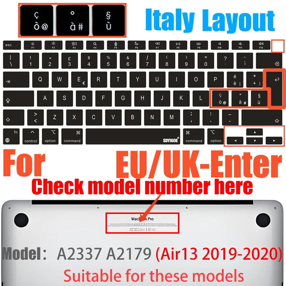 Ultra Thin Silicone Keyboard Protector for 13-inch MacBook Air with Touch ID