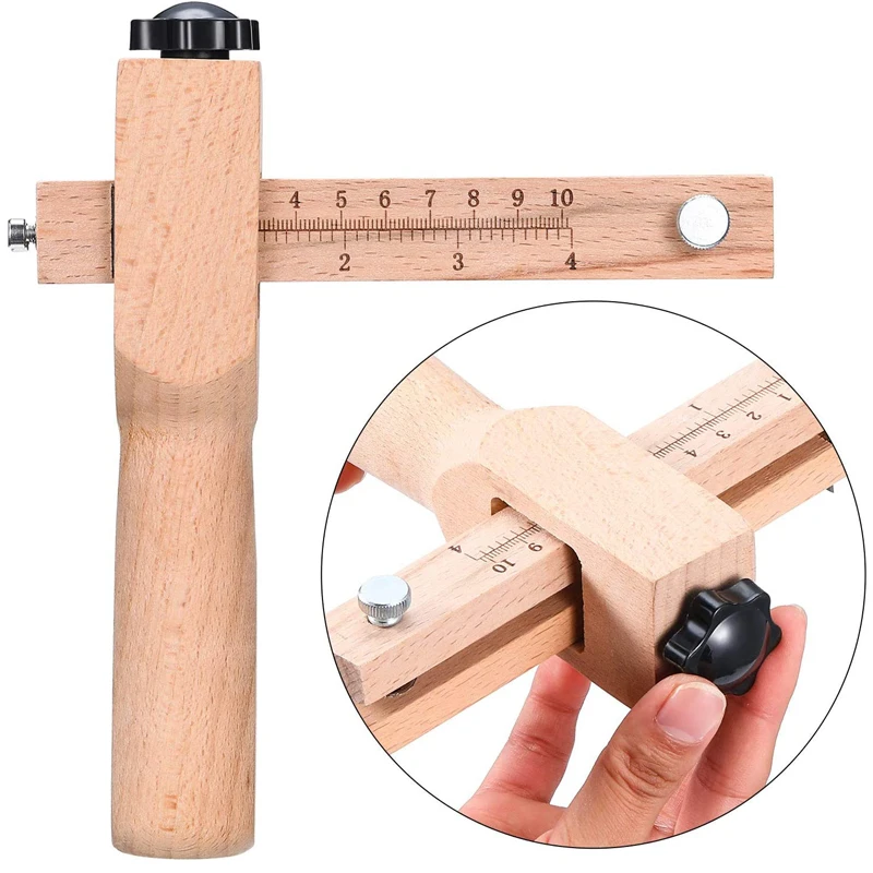 Wooden Leather Cutting Tools, Leather Working Tools with 5 Blades  Adjustable Leather Cutting Tool for Cutting Leather Strip Stra