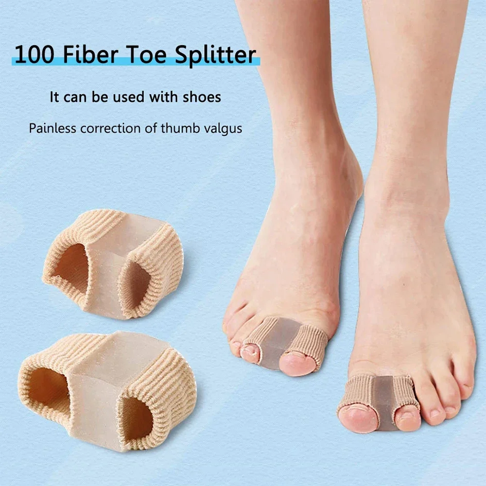 Simple Double Hole Bunion Corrector Silicone Big Toe Separator Daily Hallux Valgus Correction Orthopedic Pedicure Care Tool 2PCS toe separators toe corrector toe spreader