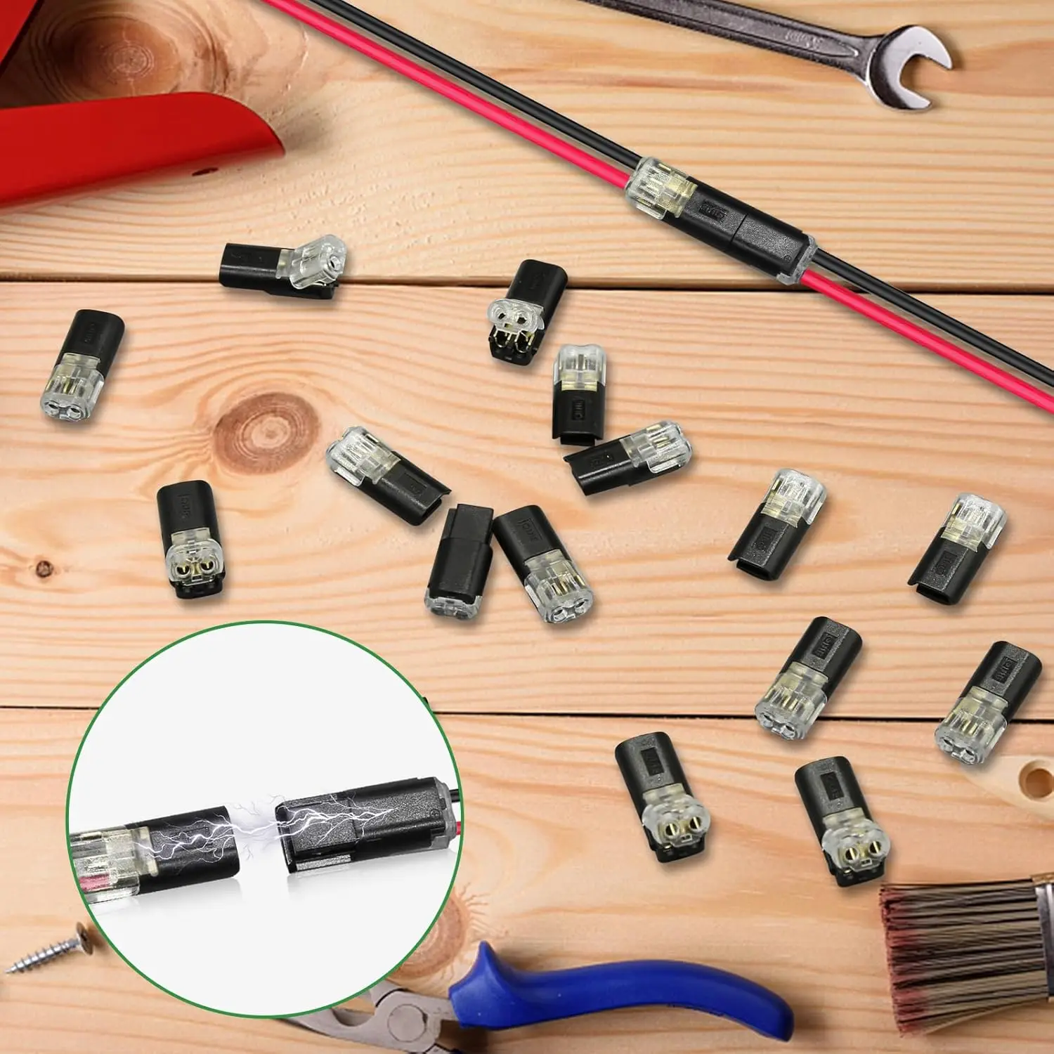 Waterproof 2-Pin Automotive Electrical Connector for Secure Wire Connections