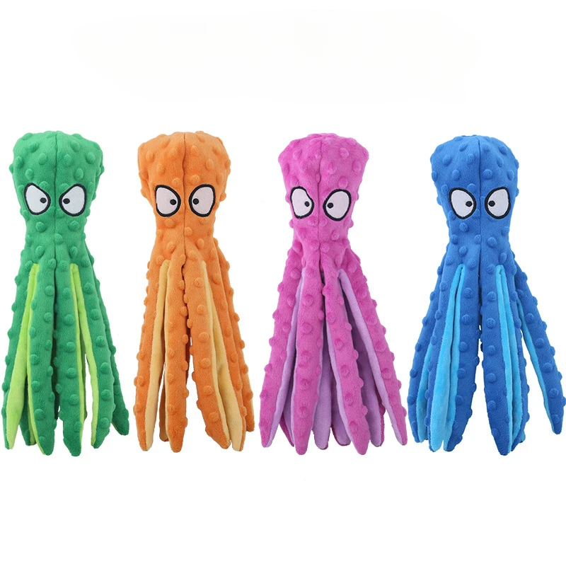

New Pet Plush Toy Octopus Shell Dog Puzzle Bite Dirt Resistant Sound Toy Octopus Cat and Dog Stuff Supplies Durable Wholesale