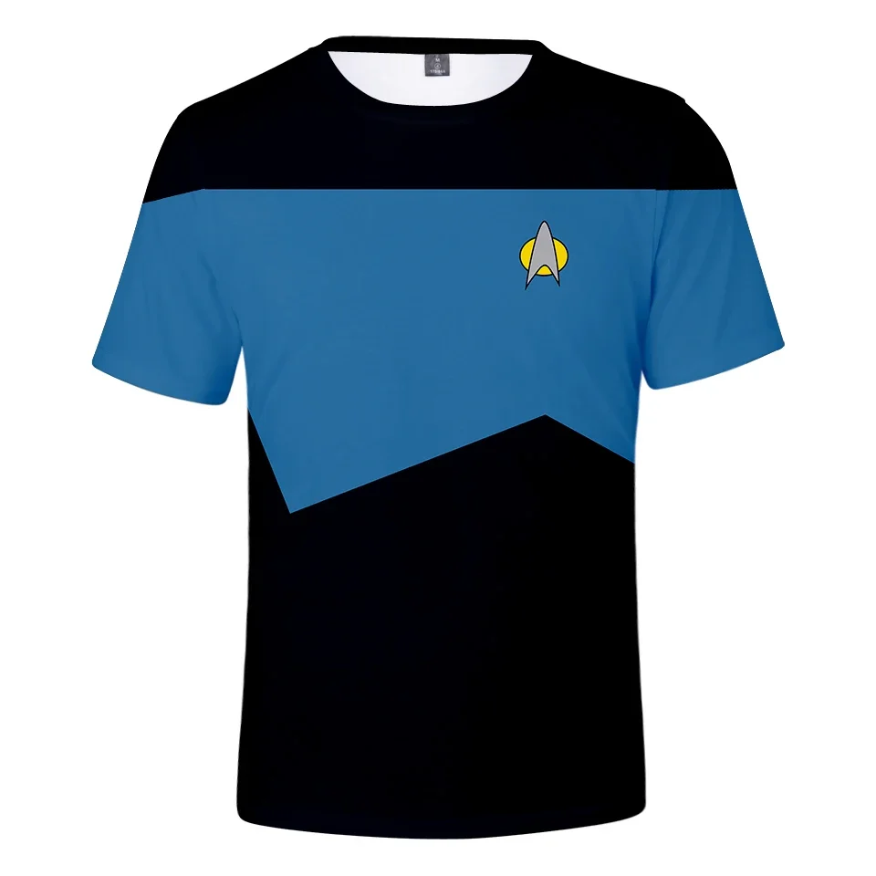 Star Trek Little Rocket 남녀공용 3D 프린트 상의, 길거리 역할 놀이 아동용 심플한 O-넥 반팔, 오버사이즈 티셔츠