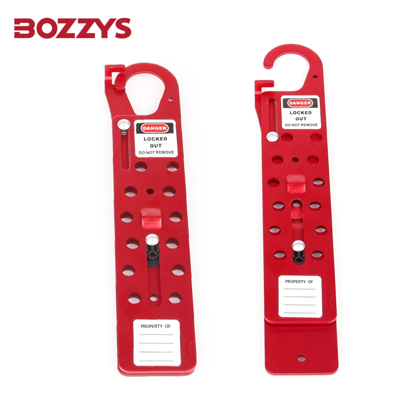 

BOZZYS Anodized Aluminum Large Sliding Lockout Hasps with Either 12 or 24 Locking Holes for Lockout Tagout