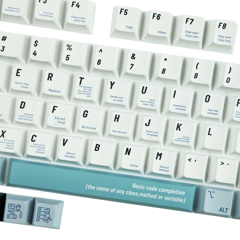 Olá Mundial Pbt Programador Caps Chave Lados Dye Subbed Keycaps Cherry Perfil Keycap para 61 64 68 87 980 104 Hhkb 142 Chaves Set - Imagem 6