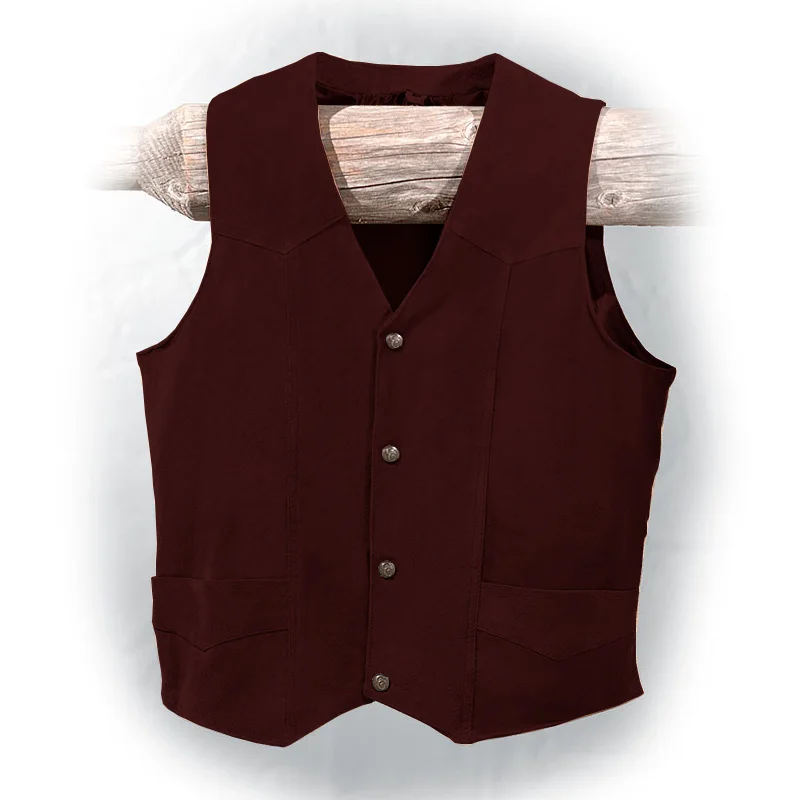 Men's Suit Vest Khaki Suede Western Denim Sleeveless Jacket Vintage Steampunk Waistcoat Male Clothes Vests for Men chalecos