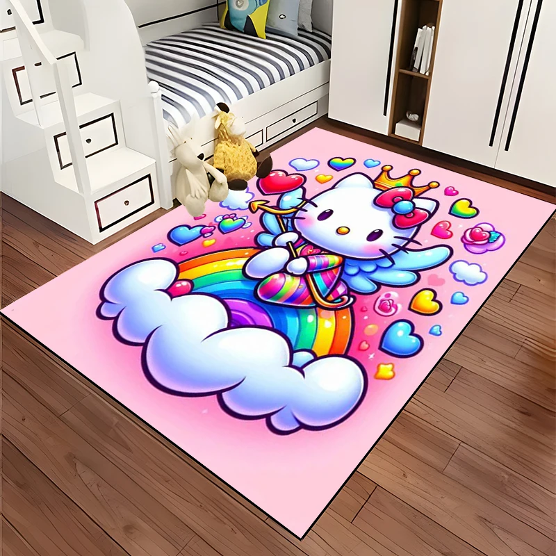 Sanrioハローキティ大面積ラグ、家庭用3Dカーペット、リビング