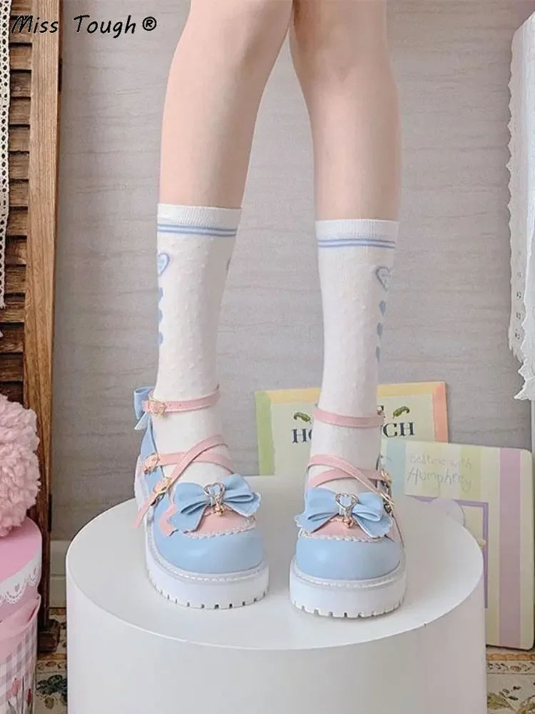 Kawaii Yru Strawberry Shoes YRU Strawberry Platform Boots White