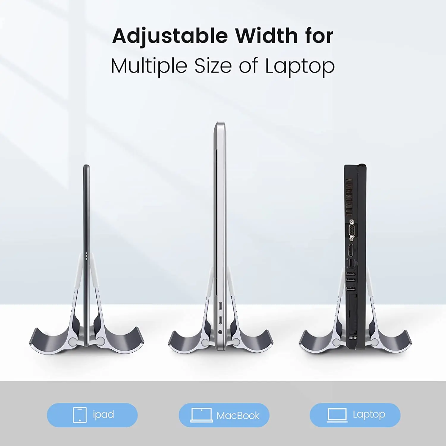 Orico-suporte Vertical Alumínio Laptop Titular de Bloqueio por Gravidade Suporte para Notebook Desktop Tablet Stand para Macbook Pro Dell Tablet Hold - Imagem 5