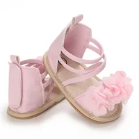 Infant Baby Girls Casual Sandals, Flower Patchwork Bandage Soft Sole Non-Slip Princess Flat Shoes 0-18M 2