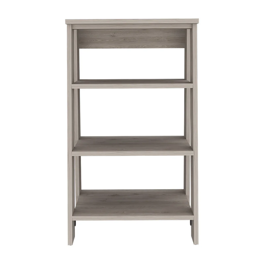 Linen Cabinet Jenne, Four Open Shelves, Light Gray Finish 6