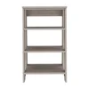 Linen Cabinet Jenne, Four Open Shelves, Light Gray Finish 6