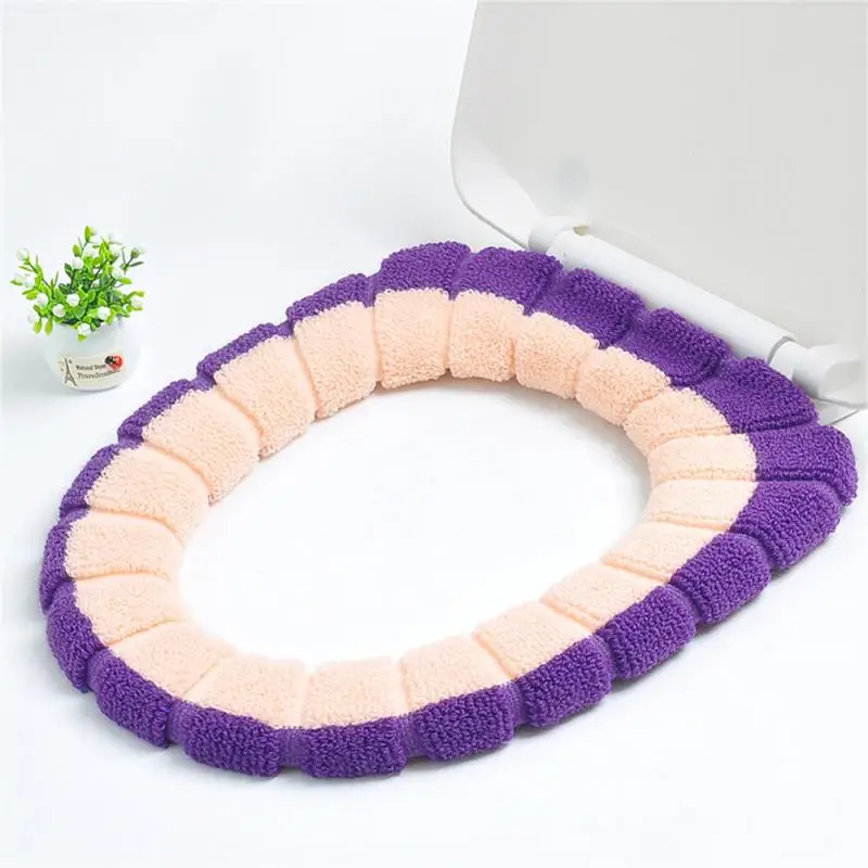 1/2Pcs Universal Bathroom Toilet Seat Cover High Quality Acrylic Soft Warmer Washable Mat Cover Pad Cushion Seat