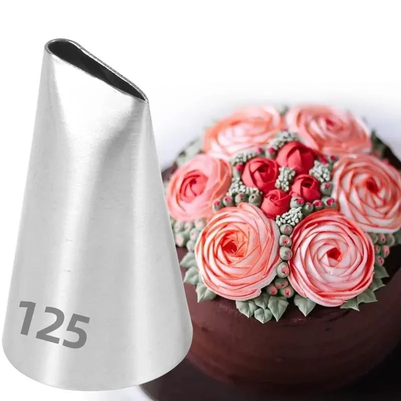 

125 Flower Petal Cake Decorating Tips Bean Paste Icing Piping Nozzles For Kitchen Baking Accessories Cupcake Cream Pastry Nozzle