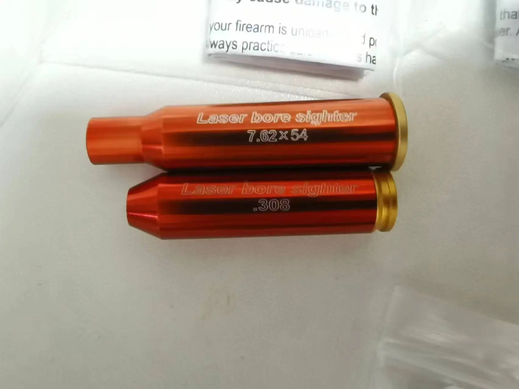 Red Dot Laser Brass Boresight CAL Cartridge Bore Sighter For Scope Hunting Adjustment .223 7.62 9MM .308 .270 Included Batteries