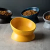 Elevated Cat Bowls Small Dog 15° Tilted Raised Food Feeding Dish Ceramics Stand Feeder for Cats and Puppy 6 Colors 3