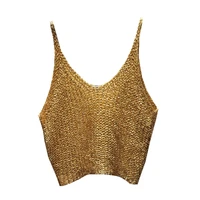 Sparkling Sequins Half Waist Render Knitwear Hollow-out Is Sexy Waist Condole Top Cropped Sexy Streetwear Woman Tops Summer - Image 6