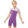 Children's 2.5MM Neoprene One Piece Short Sleeve Swimsuit Kids Warm Cold-proof Swimming Surfing Diving Suit Shorty Wetsuit 1