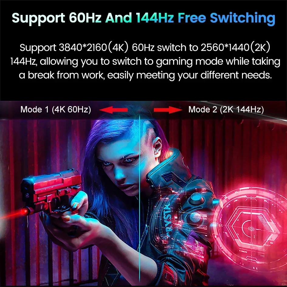 Ʈ ο  ũž ÷ IPS ũ,  巡ÿ HDMI/DP , 27 ġ 4K 144Hz UHD , 3840x2160P 100% sRGB