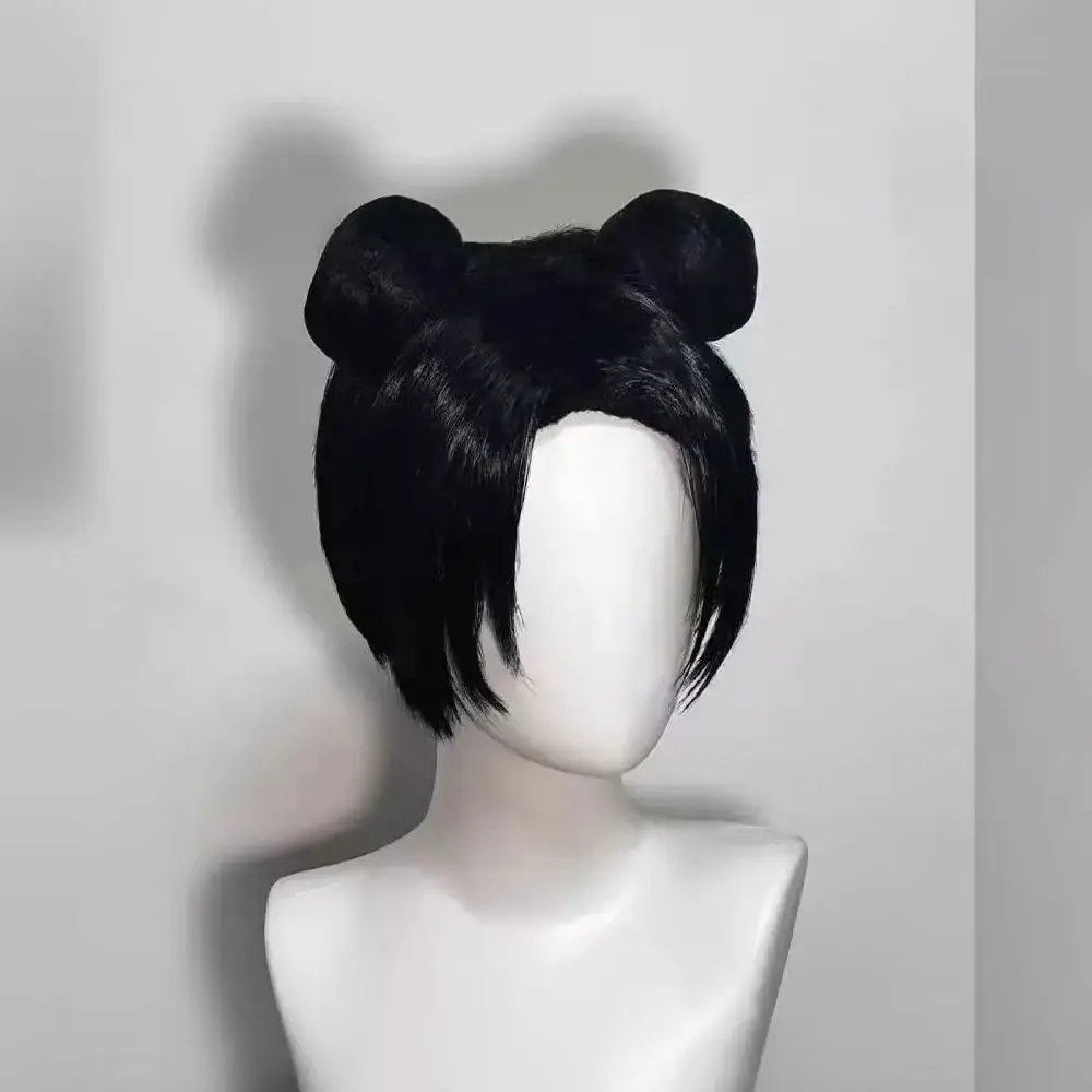 Tenten Double Bun Wig Front and Back View