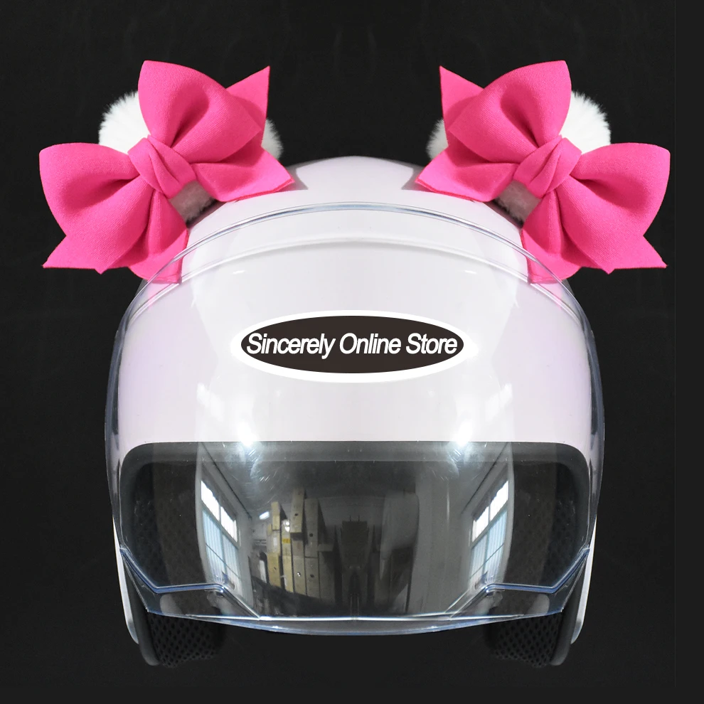 Helmet Decoration Ears Cute Bunny Ears Helmet Butterfly Knot for Motorcycle Sking Cycling Helmet Stickers Decor Cosplay Styling