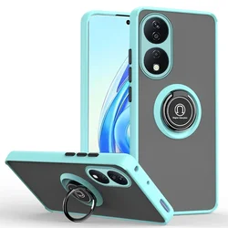 Magnet Holder Ring Shockproof Matte Armor Case - Durable Protection for Play 50 Plus 4G (Sky Blue-08)