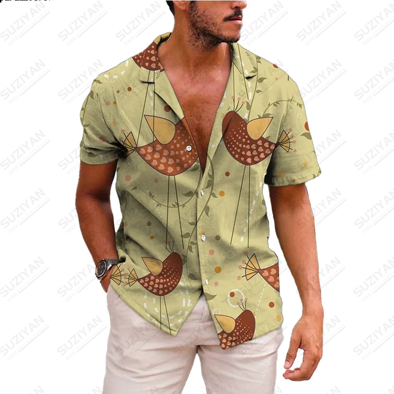 

23 летняя новая мужская модная Повседневная 3D печать дышащая Свободная рубашка с коротким рукавом на пуговицах размера плюс рубашка мужская Гавайская винтажная