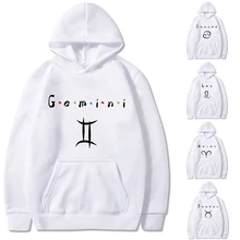 

2022 Streetwear Fashion Hoodies Sweatshirts Men and Women Constellation Print Long Sleeve Loose Pocket Couples Casual Trend Tops