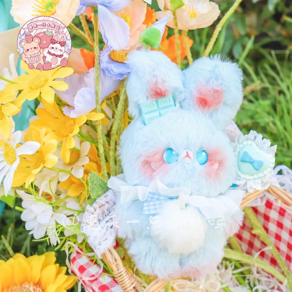 Original Handmade Doll Plush Diced Rabbit Holding Sweethearts Birthday Gift Circus
